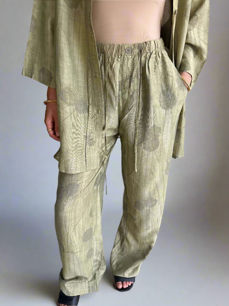 Khaki shirt co-ord set