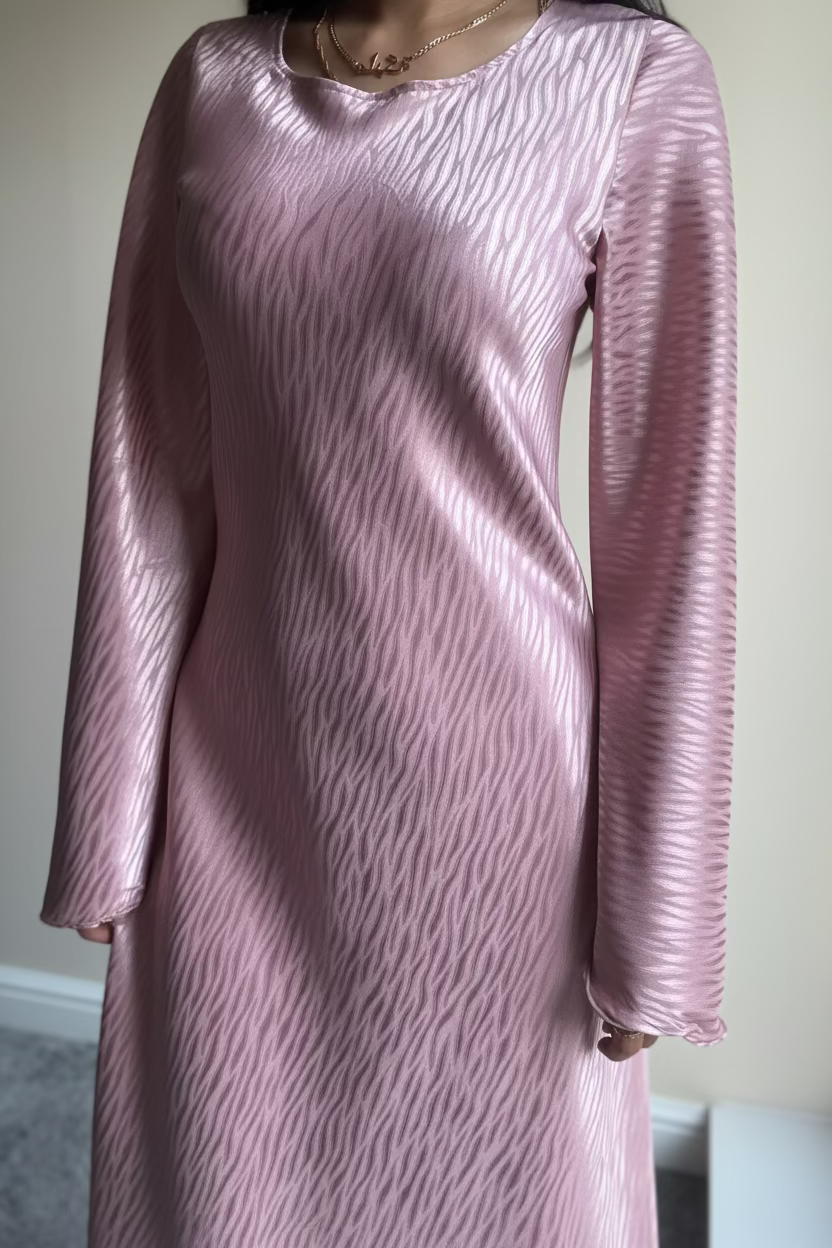 Textured satin dress