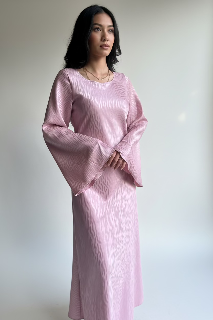 Textured satin dress