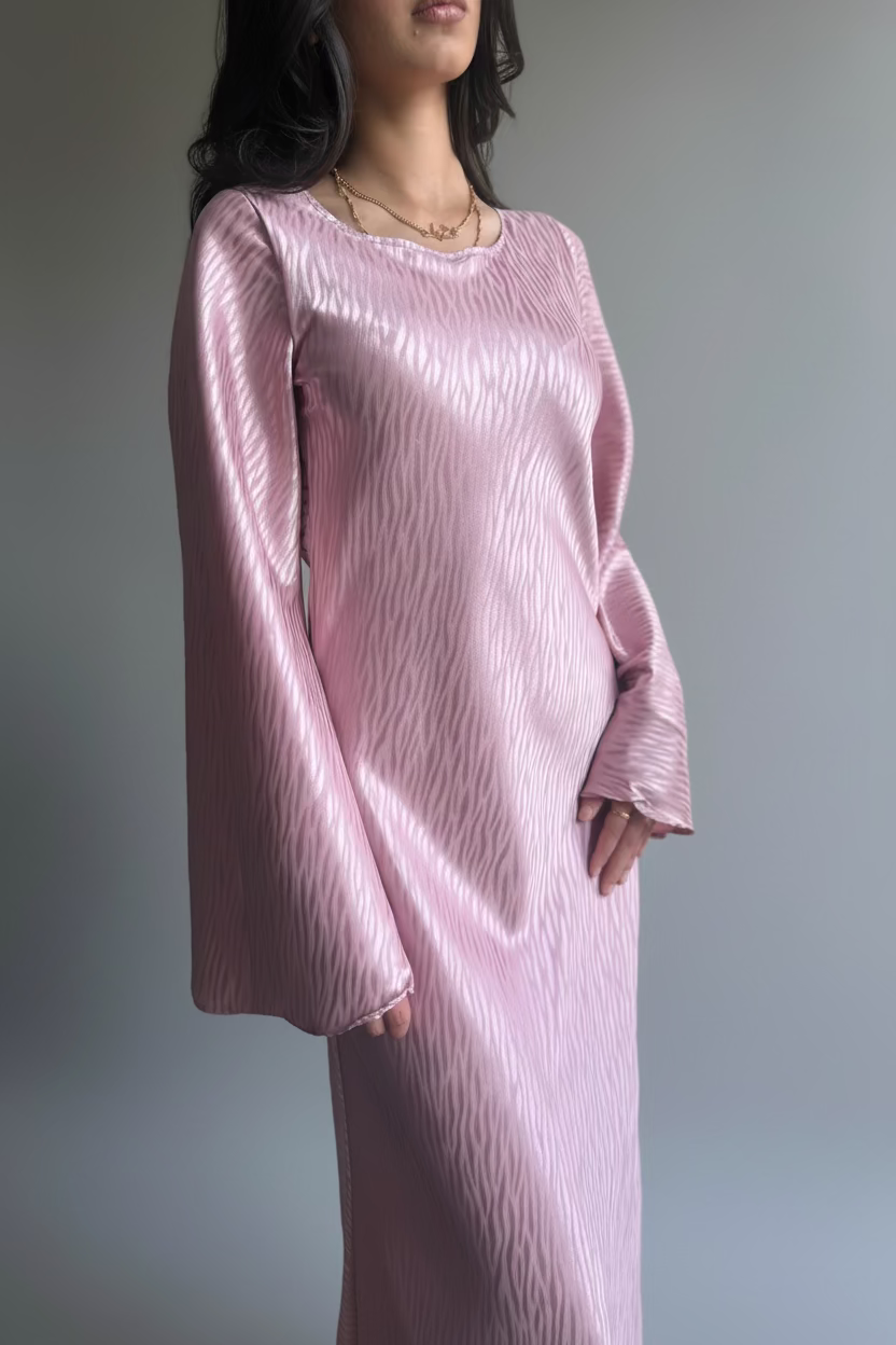 Textured satin dress