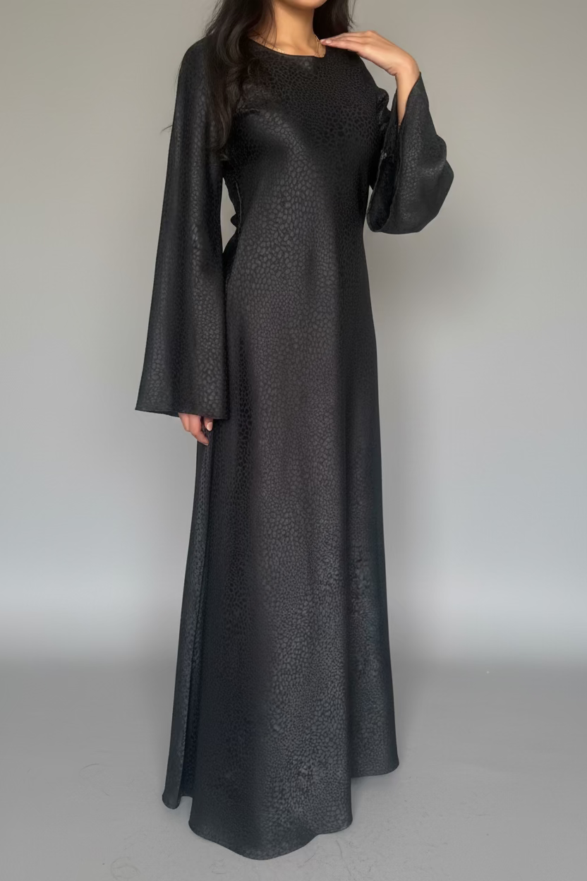 Textured satin dress