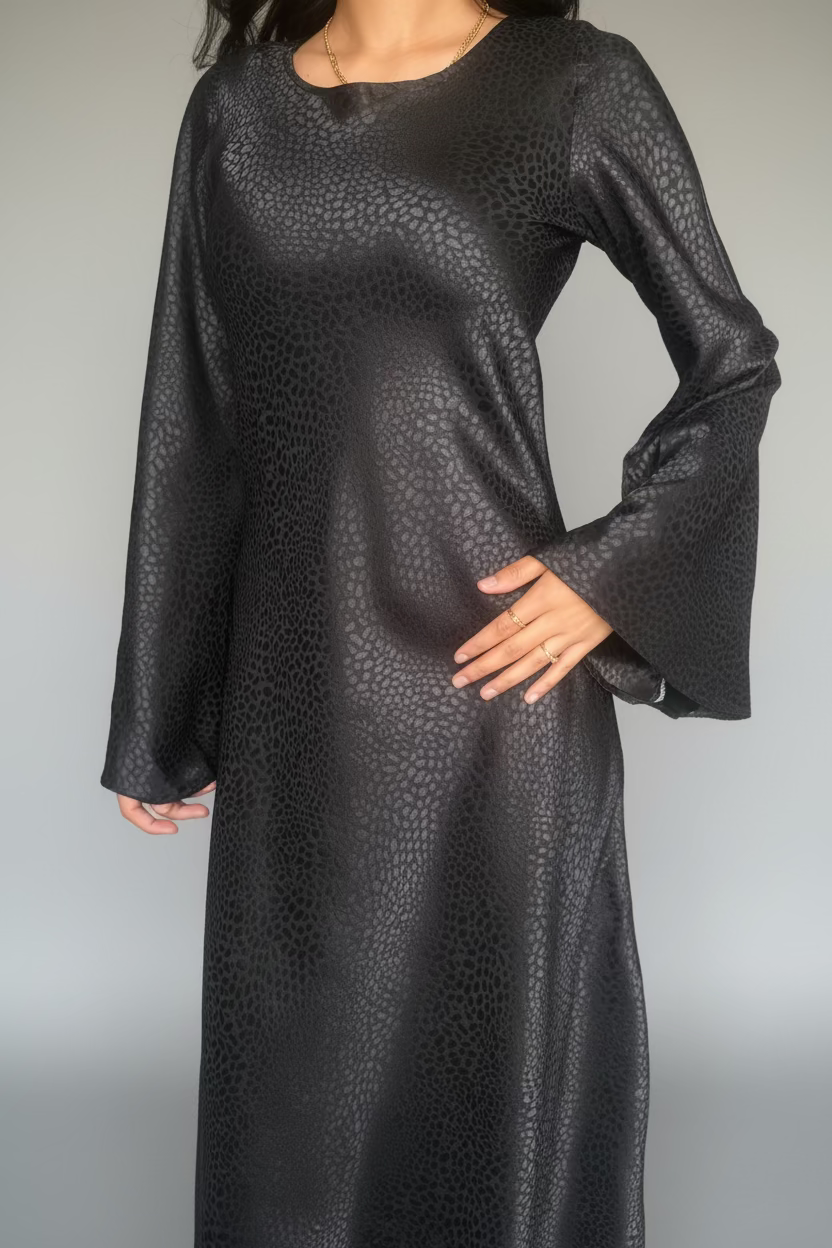 Textured satin dress