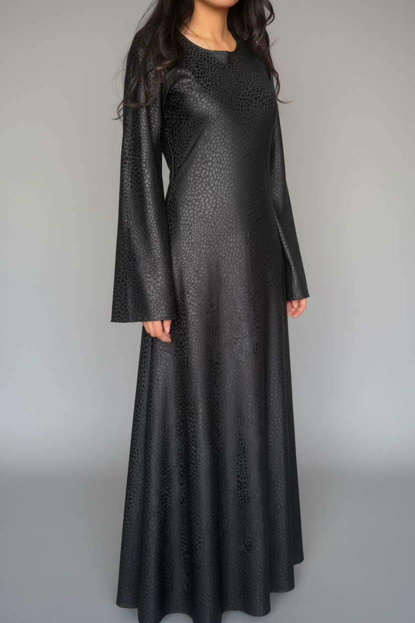 Textured satin dress